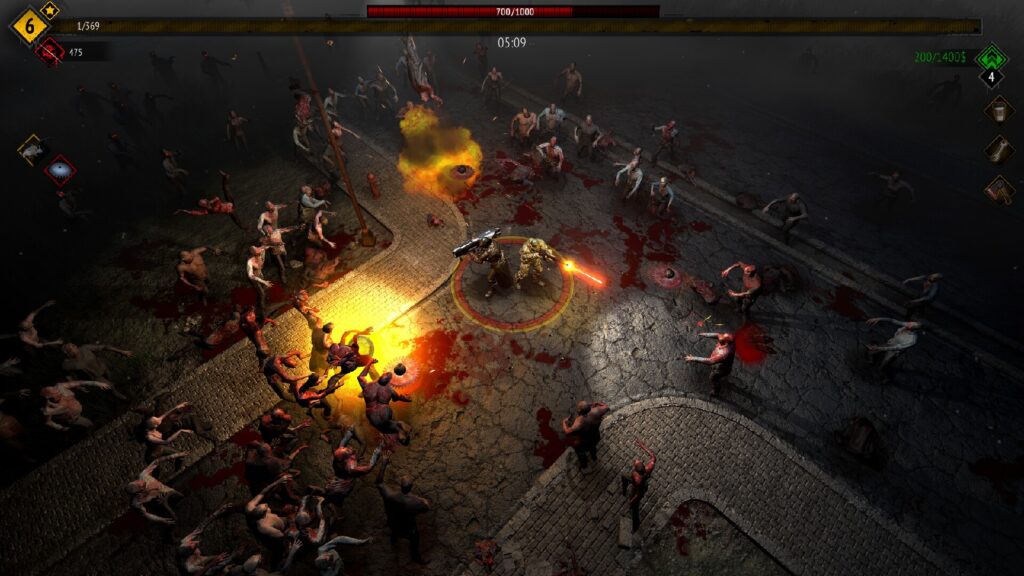 An image of 'Yet Another Zombie Survivors', a game in the Survivors-like genre that lets players team up with multiple other NPCs to create a death squad
