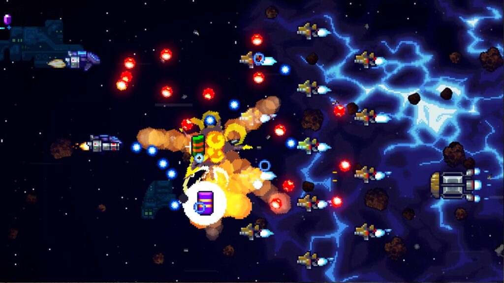 A gameplay screenshot of Rick Henderson, showing off bullet hell style gameplay