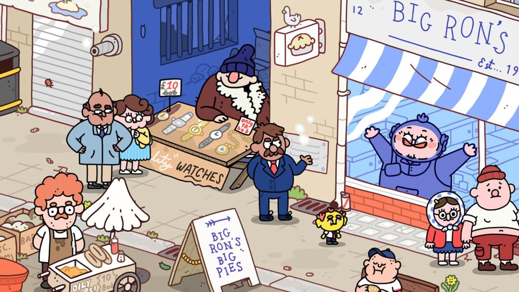 A screenshot of Thank Goodness You're Here, a short experimental game