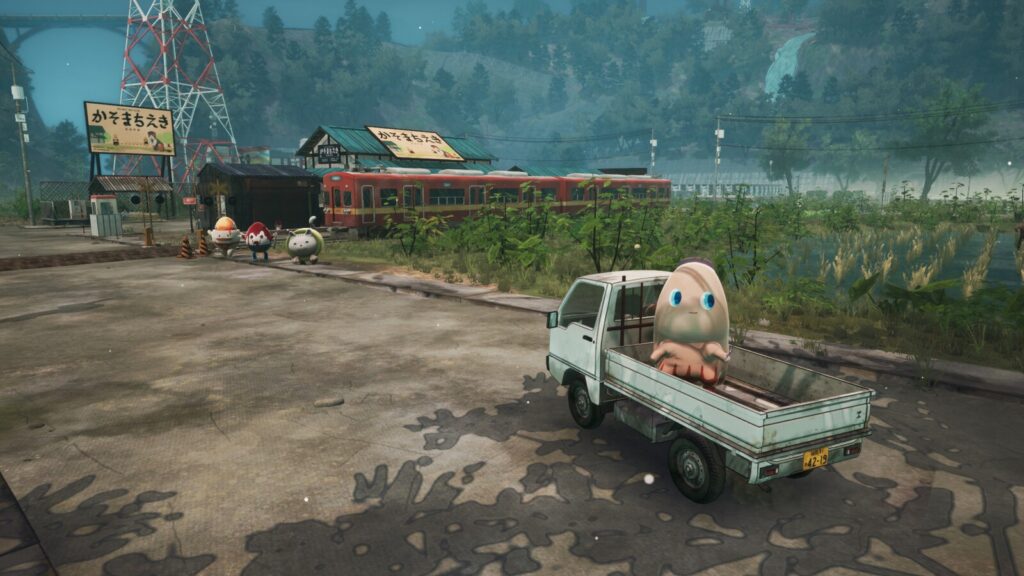 Pinky in the back of the truck in Promise Mascot Agency