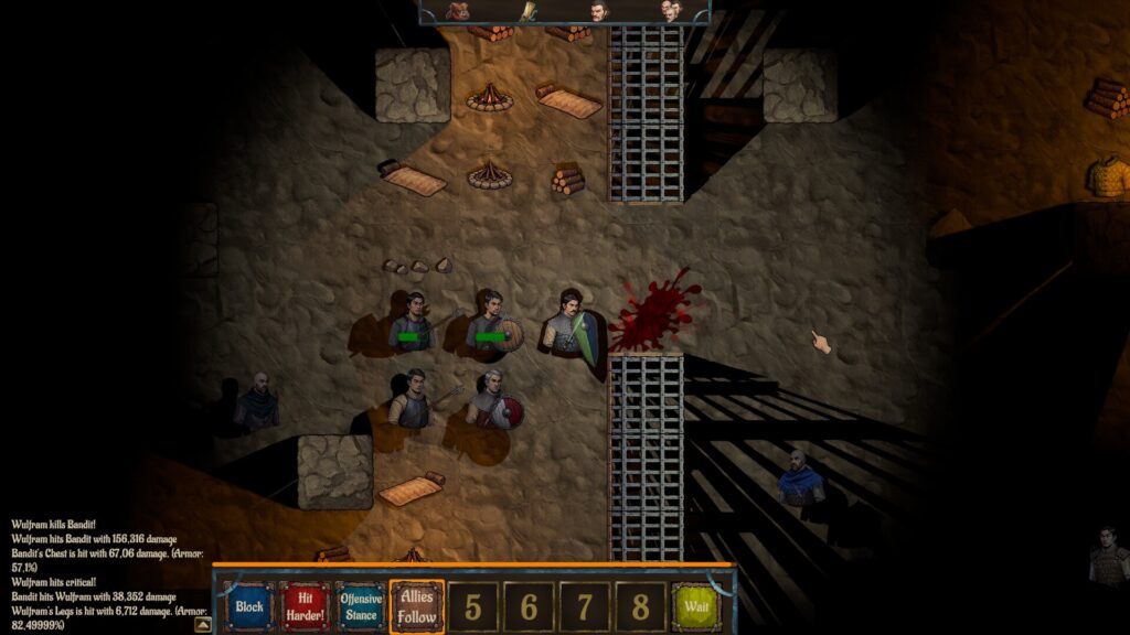 An image of Dungeons & Warbands, a grid-based hack and slash strategy game