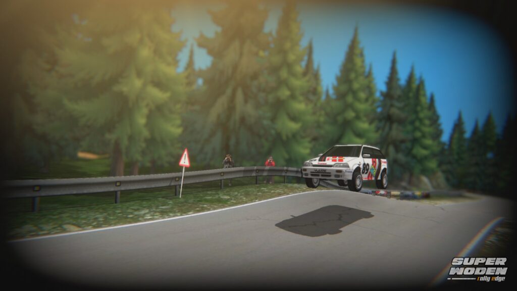 A gameplay screenshot of Super Woden Rally Edge