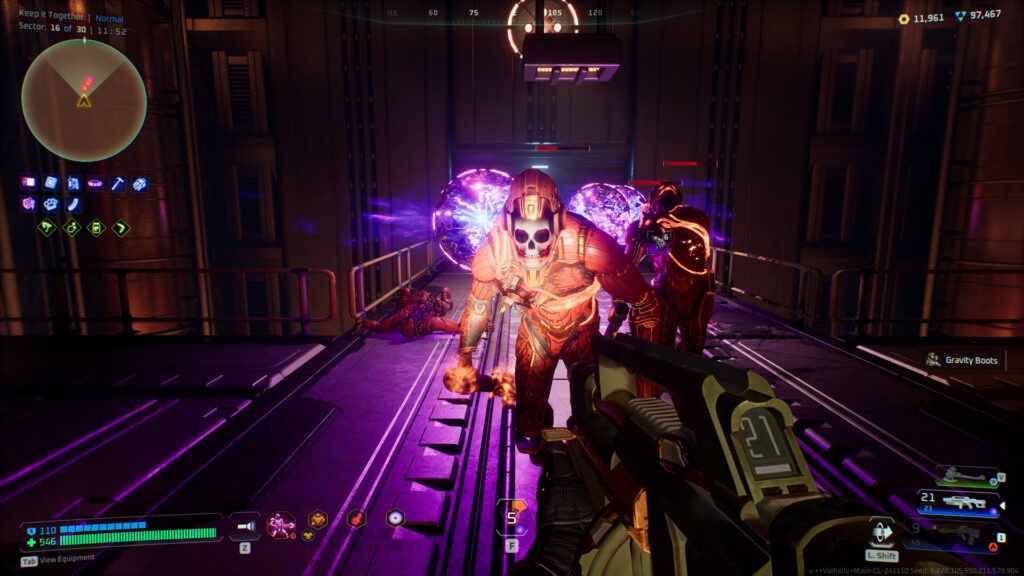 An image of enemies approaching the main player in Deadzone Rogue