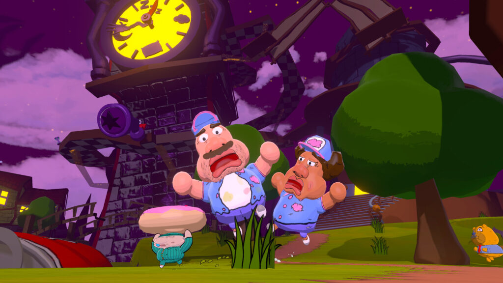 A gameplay screenshot of Mr. Sleepy Man, a 3D platformer inspired by the Nintendo 64 era of games