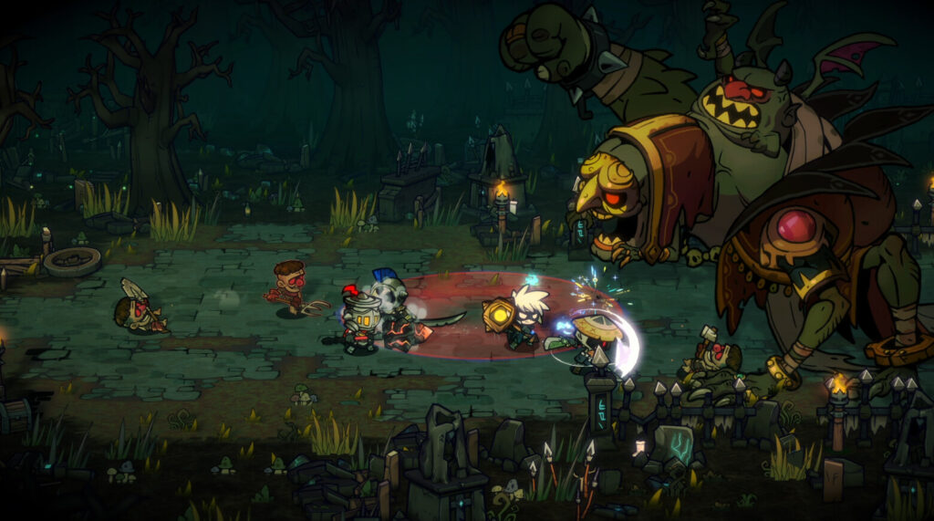 Fighting a big boss in Lost Castle 2