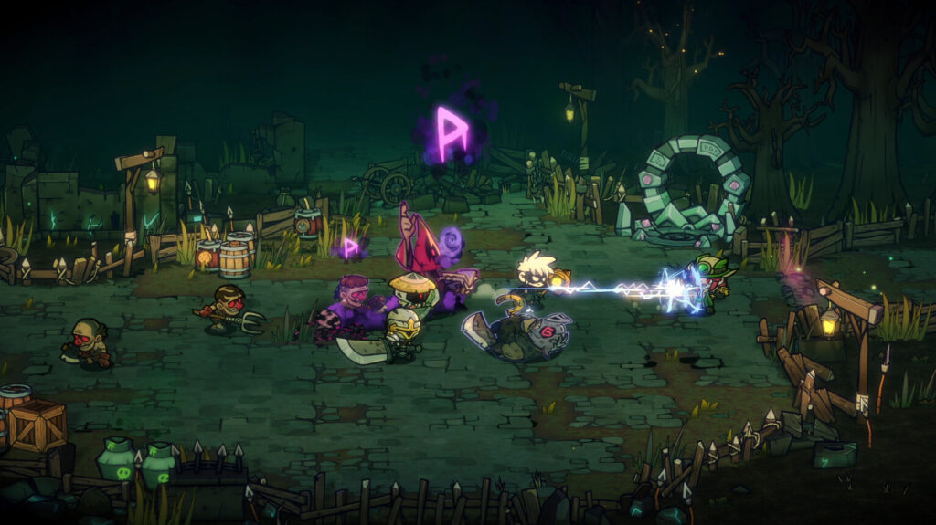 A crew of players attacking zombies in Lost Castle 2